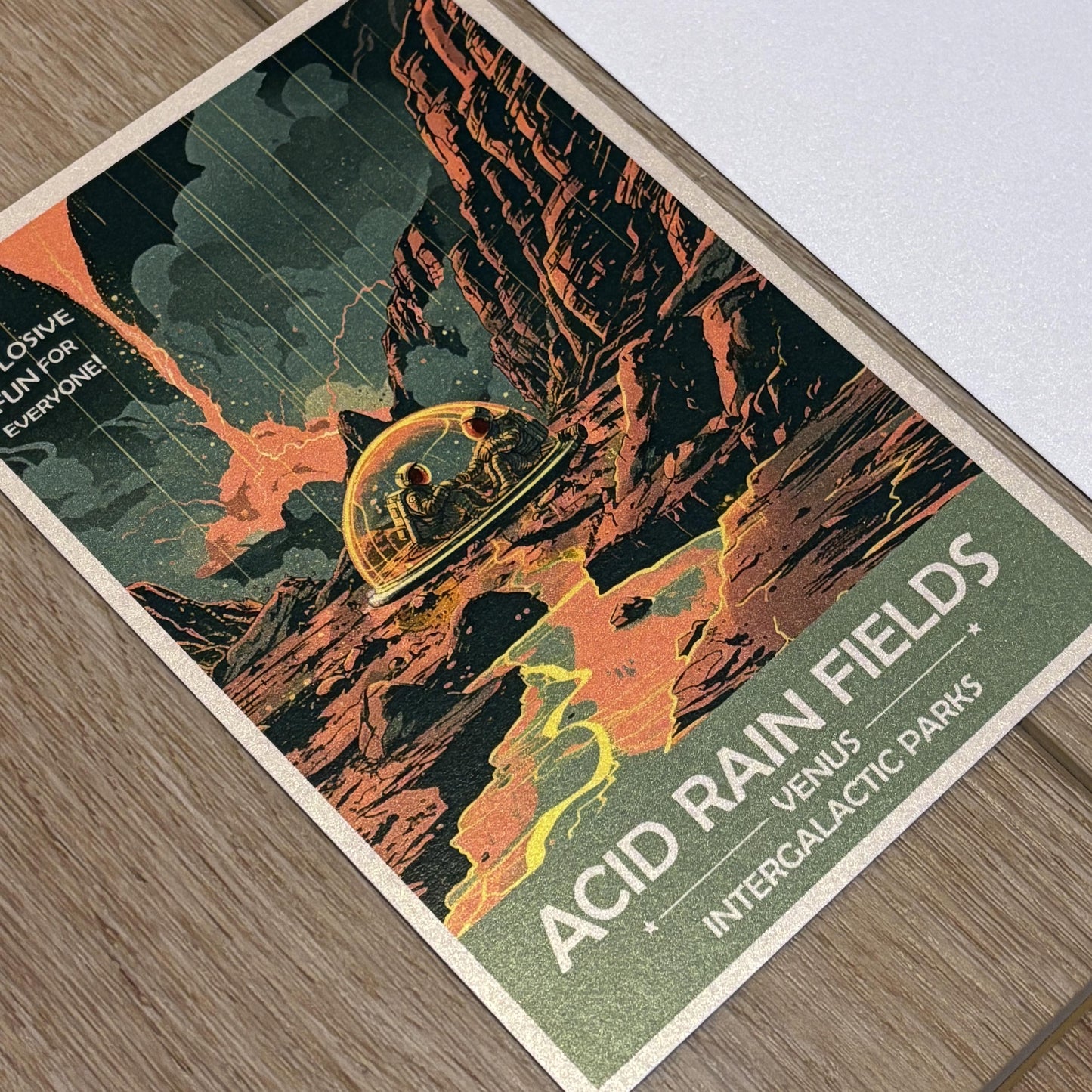 Acid Rain Fields of Venus Art Print | Collectible Retro Futuristic Space Wall Art | NASA Poster | Milky Way Galaxy | Sol Solar System