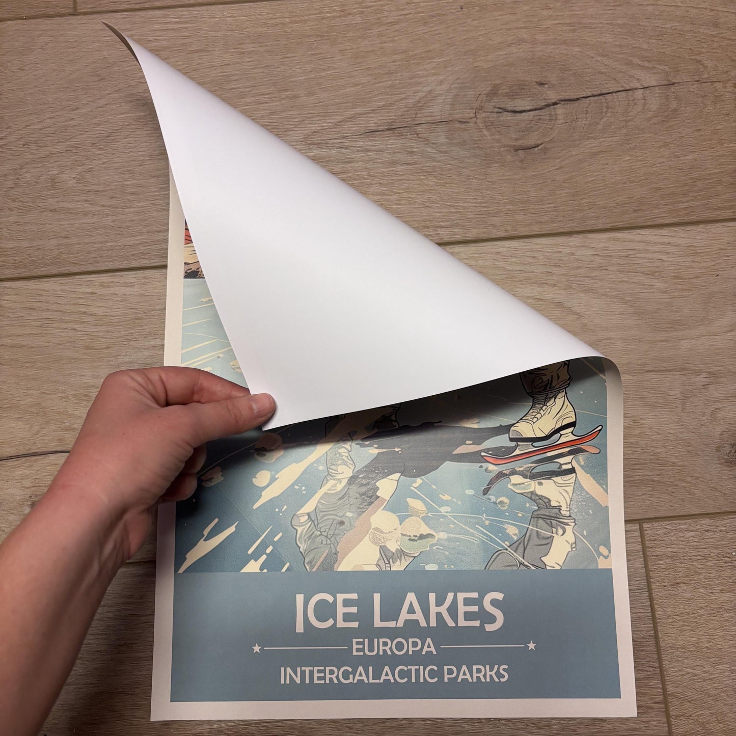 Ice Lakes of Europa Art Print | Collectible Retro Futuristic Space Wall Art | NASA Poster | Milky Way Galaxy | Sol Solar System