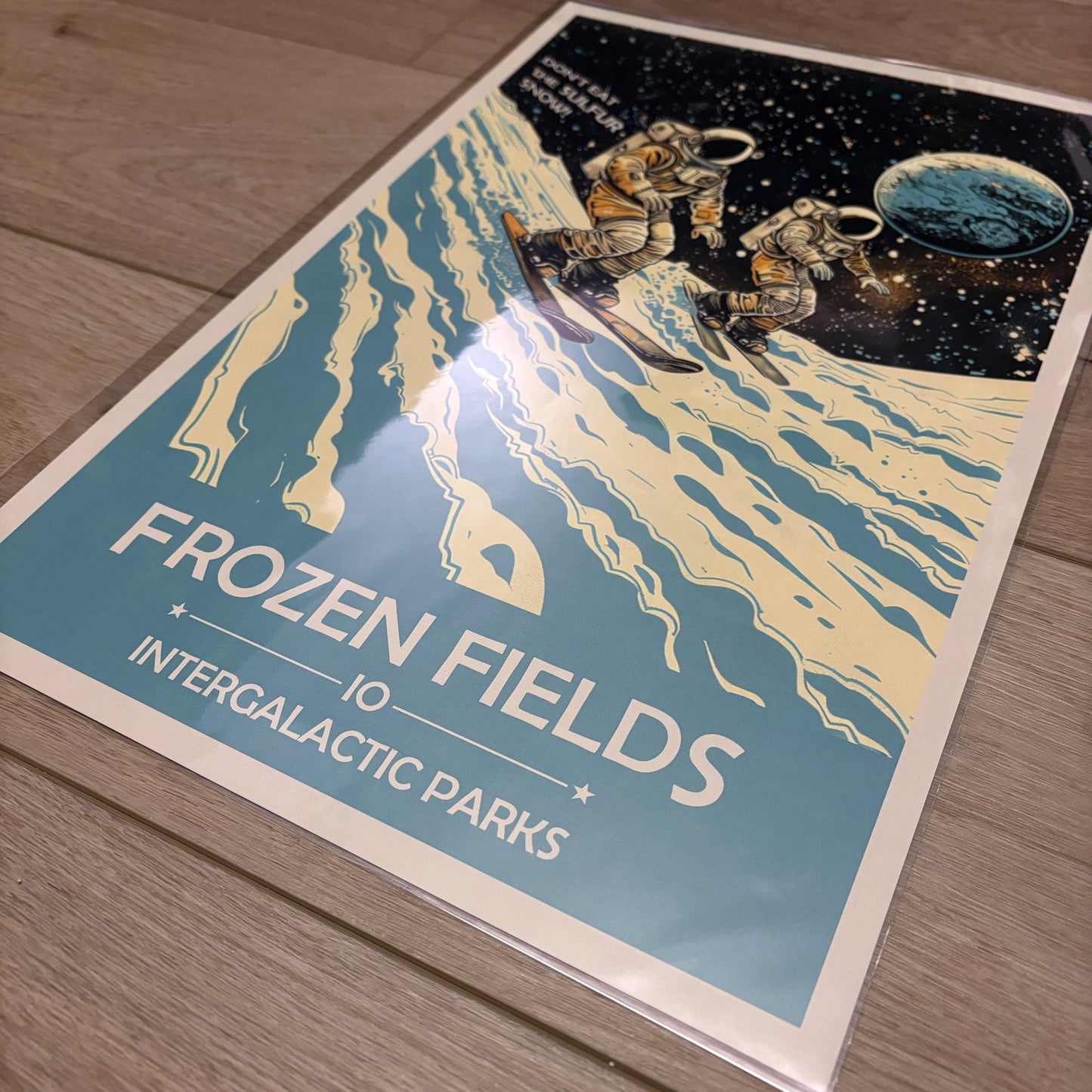 Frozen Fields of Io Art Print | Collectible Retro Futuristic Space Wall Art | NASA Poster | Milky Way Galaxy | Sol Solar System