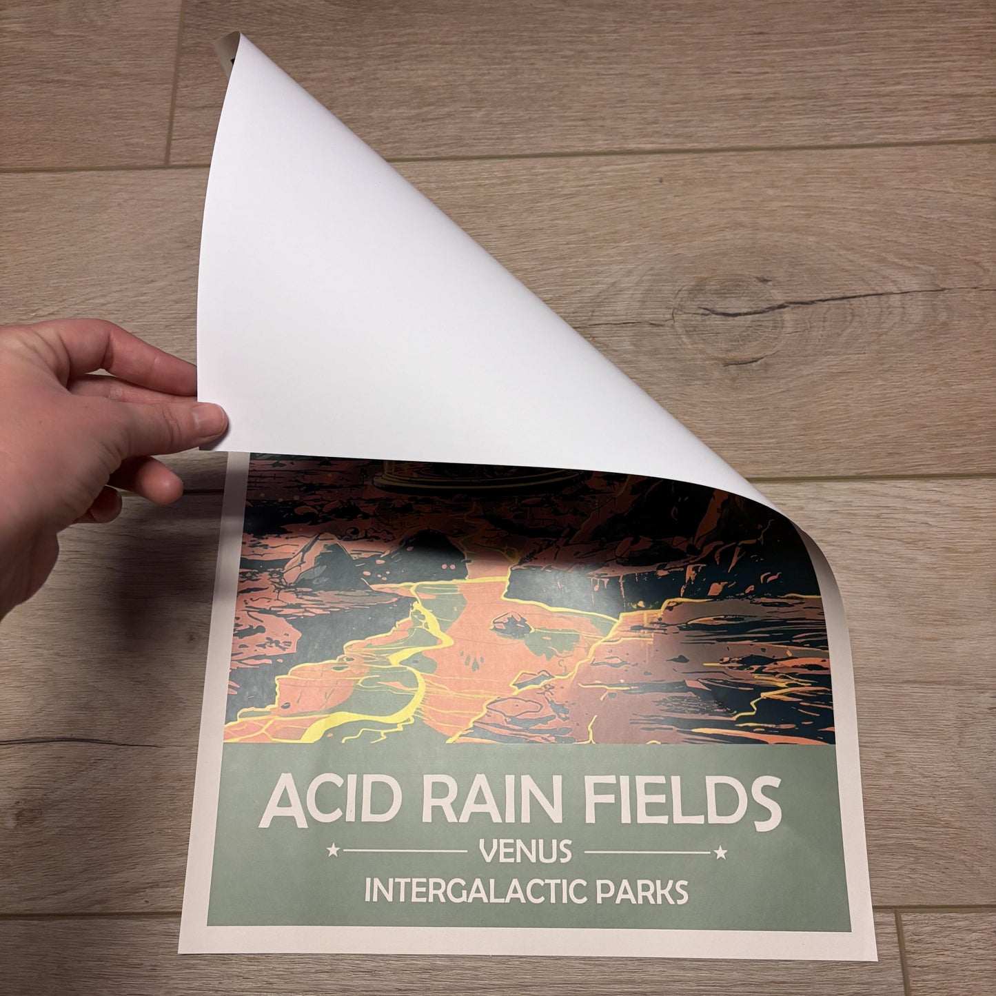 Acid Rain Fields of Venus Art Print | Collectible Retro Futuristic Space Wall Art | NASA Poster | Milky Way Galaxy | Sol Solar System
