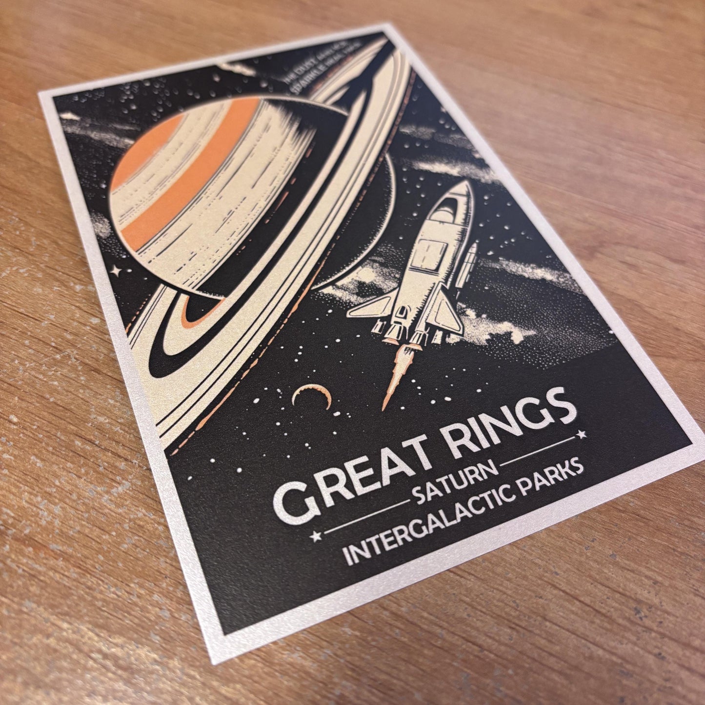 Great Rings of Saturn Art Print | Collectible Retro Futuristic Space Wall Art | NASA Poster | Milky Way Galaxy | Sol Solar System
