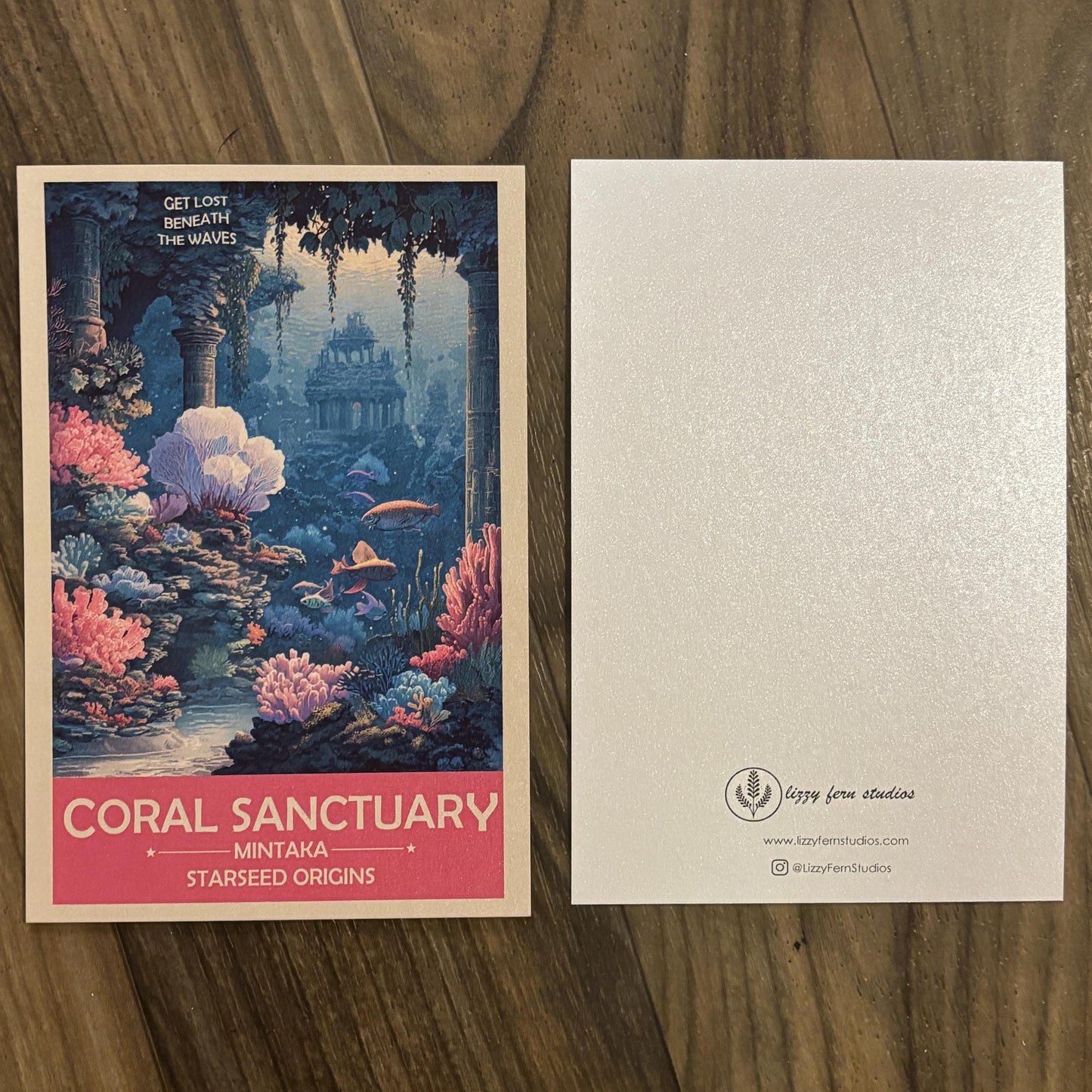 Mintakan Starseed Coral Sanctuary Art Print | Retro Futuristic Space Poster
