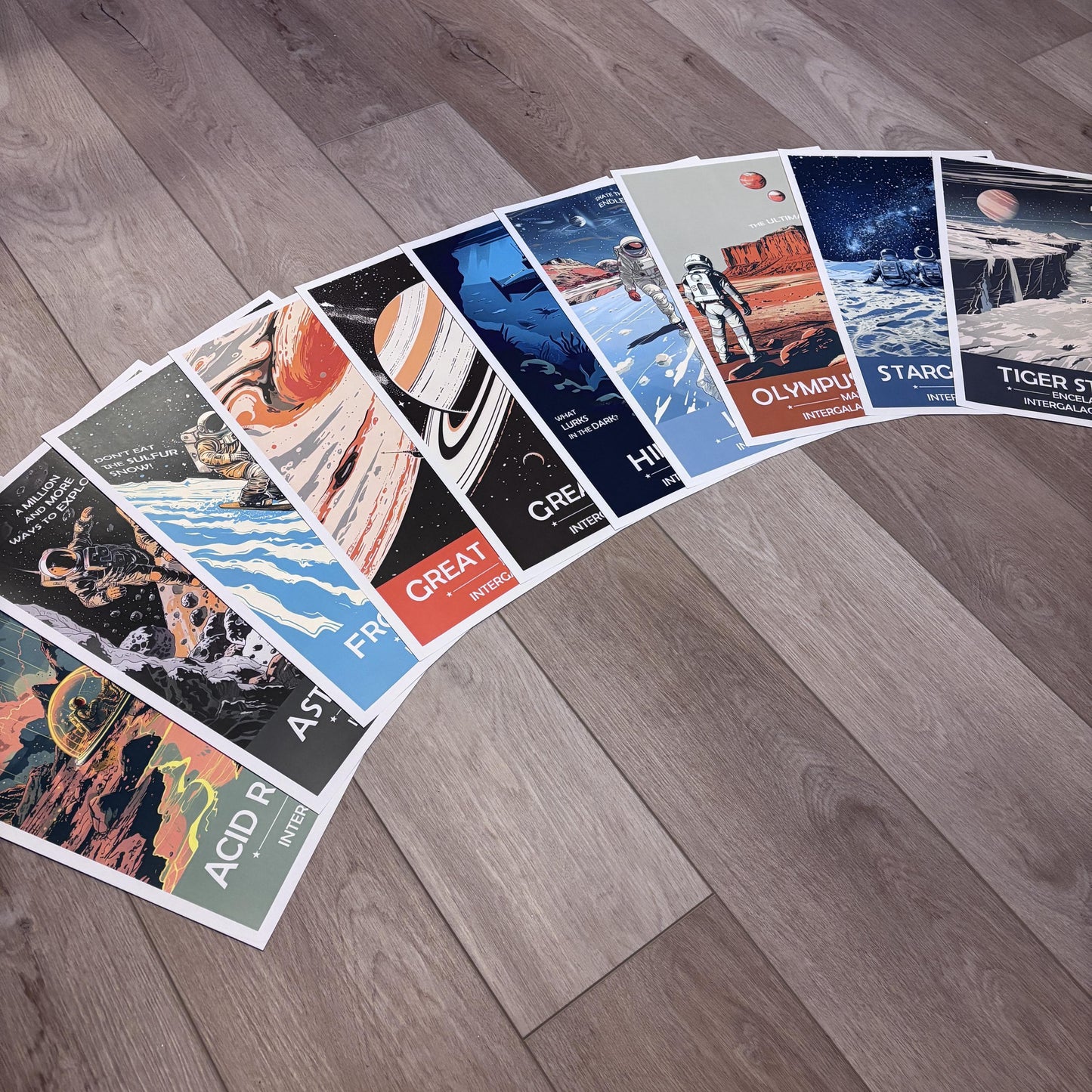 FULL Set of 10 Space Prints Intergalactic Parks Vol 1: Sol - A Journey Through the Solar System | Retro Futuristic NASA Space Poster