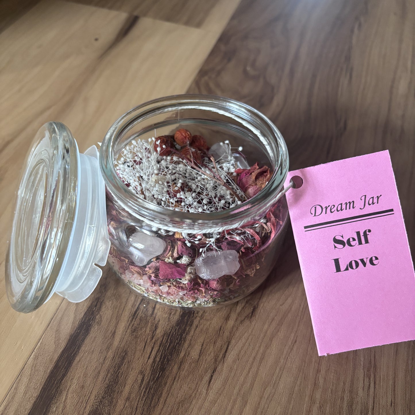 Self-Love Large Dream Jar | Premade Spell Jar | Wish Jar | Manifest Love and Compassion | Heal Emotional Trauma | Attract Healthy Relationships