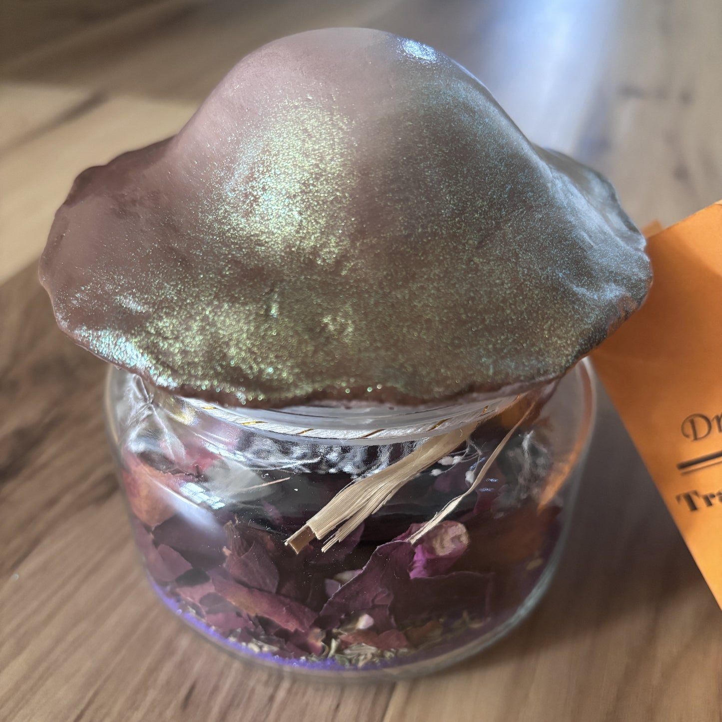 Transformation Dream Jar with Mushroom Top | Premade Spell Jar | Wish Jar | Manifest Courage and Strength During Periods of Change and Transition