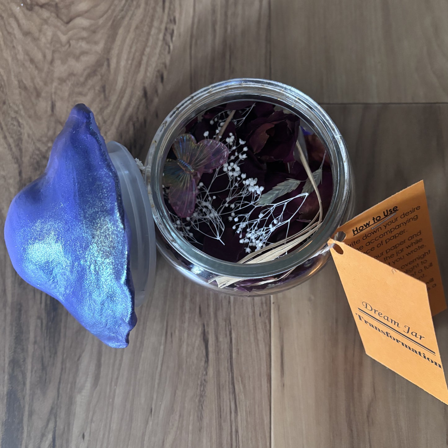 Transformation Dream Jar with Mushroom Top | Premade Spell Jar | Wish Jar | Manifest Courage and Strength During Periods of Change and Transition