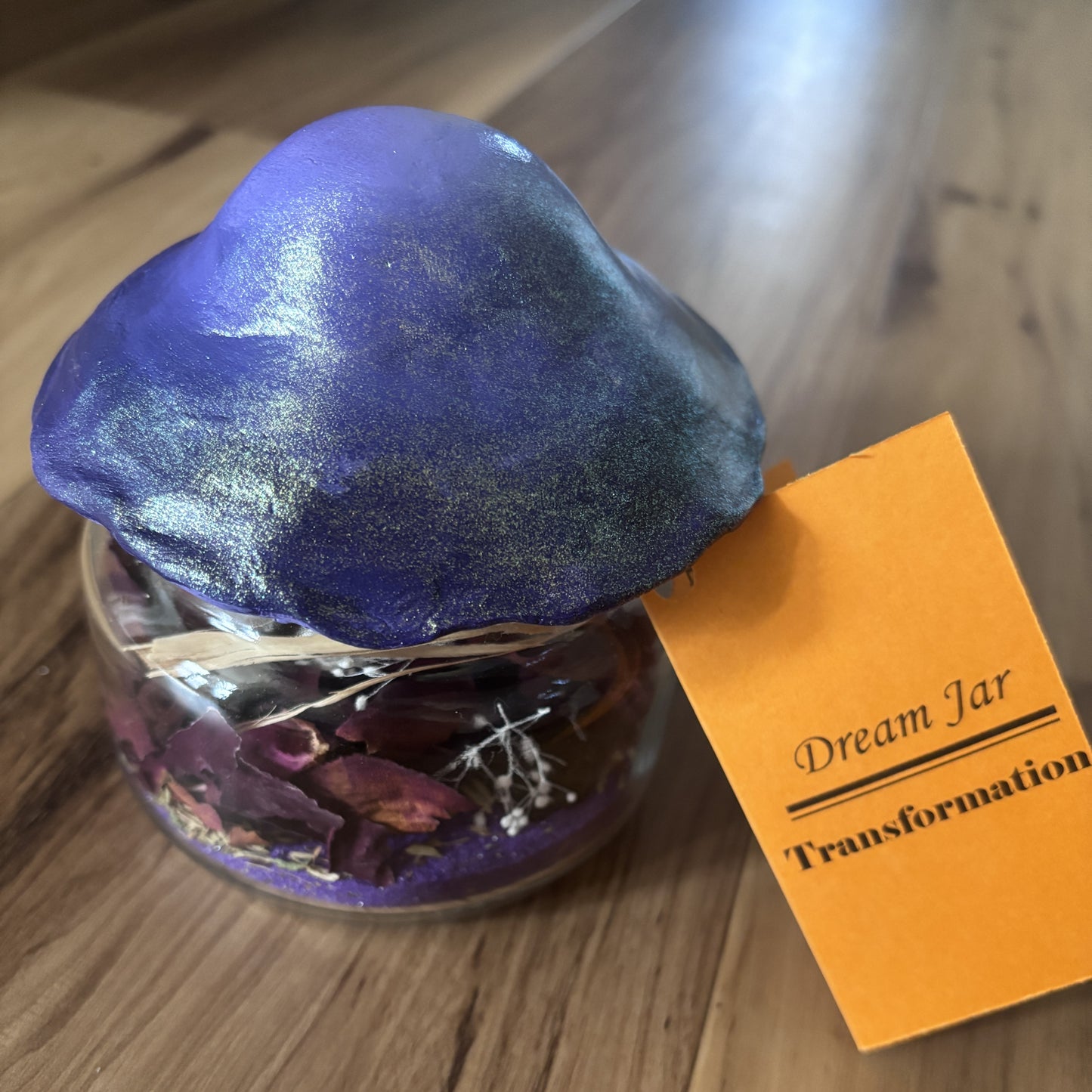 Transformation Dream Jar with Mushroom Top | Premade Spell Jar | Wish Jar | Manifest Courage and Strength During Periods of Change and Transition