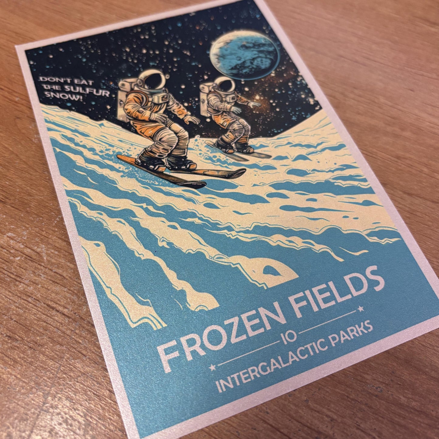 Frozen Fields of Io Art Print | Collectible Retro Futuristic Space Wall Art | NASA Poster | Milky Way Galaxy | Sol Solar System
