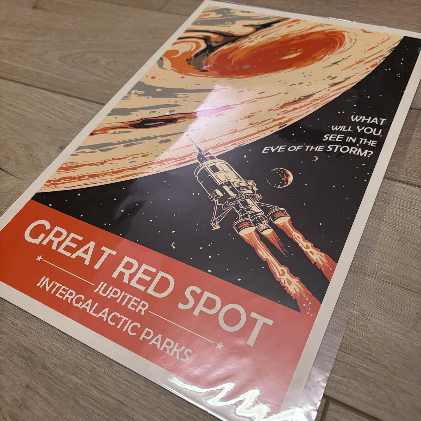 Great Red Spot of Jupiter Art Print | Collectible Retro Futuristic Space Wall Art | NASA Poster | Milky Way Galaxy | Sol Solar System