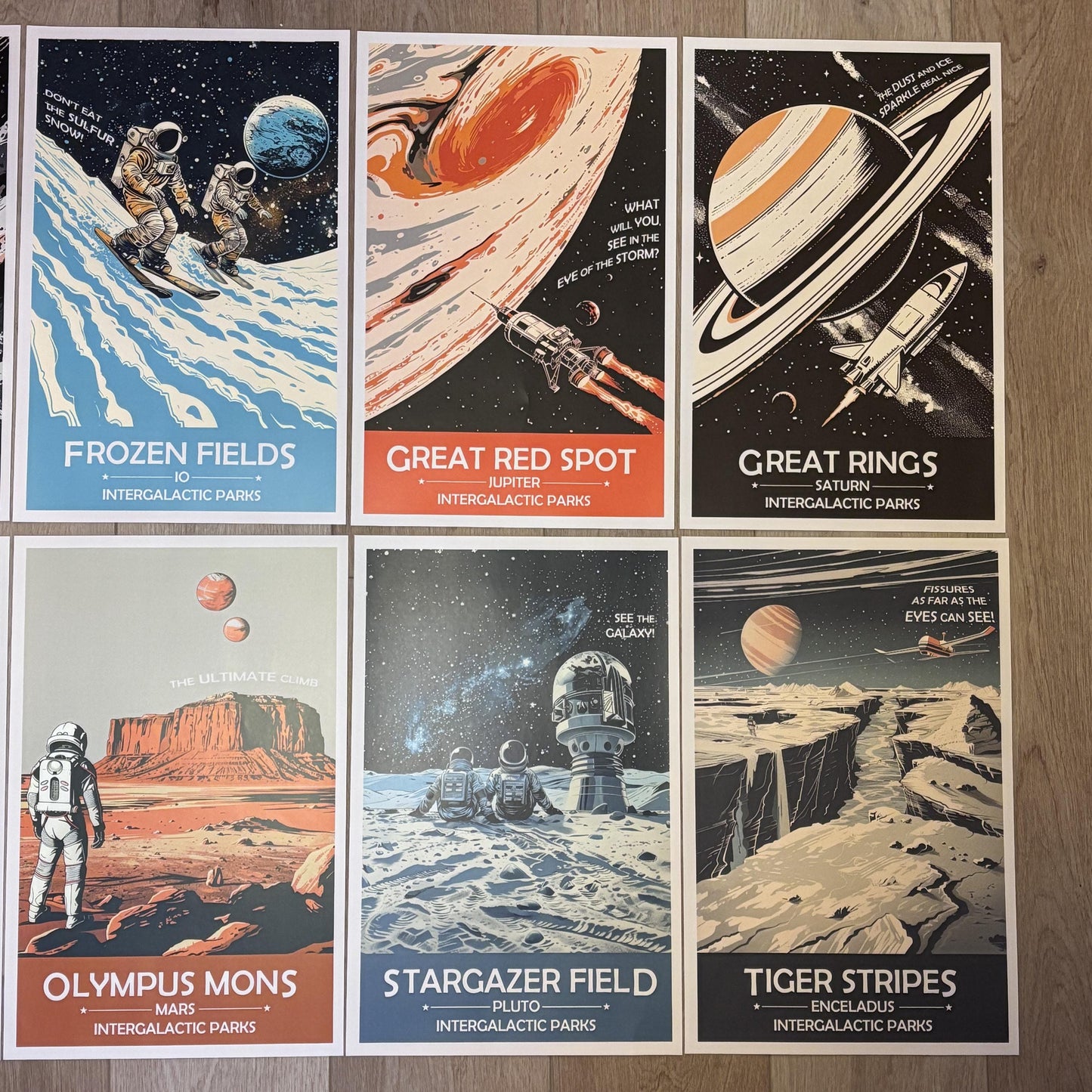 FULL Set of 10 Space Prints Intergalactic Parks Vol 1: Sol - A Journey Through the Solar System | Retro Futuristic NASA Space Poster