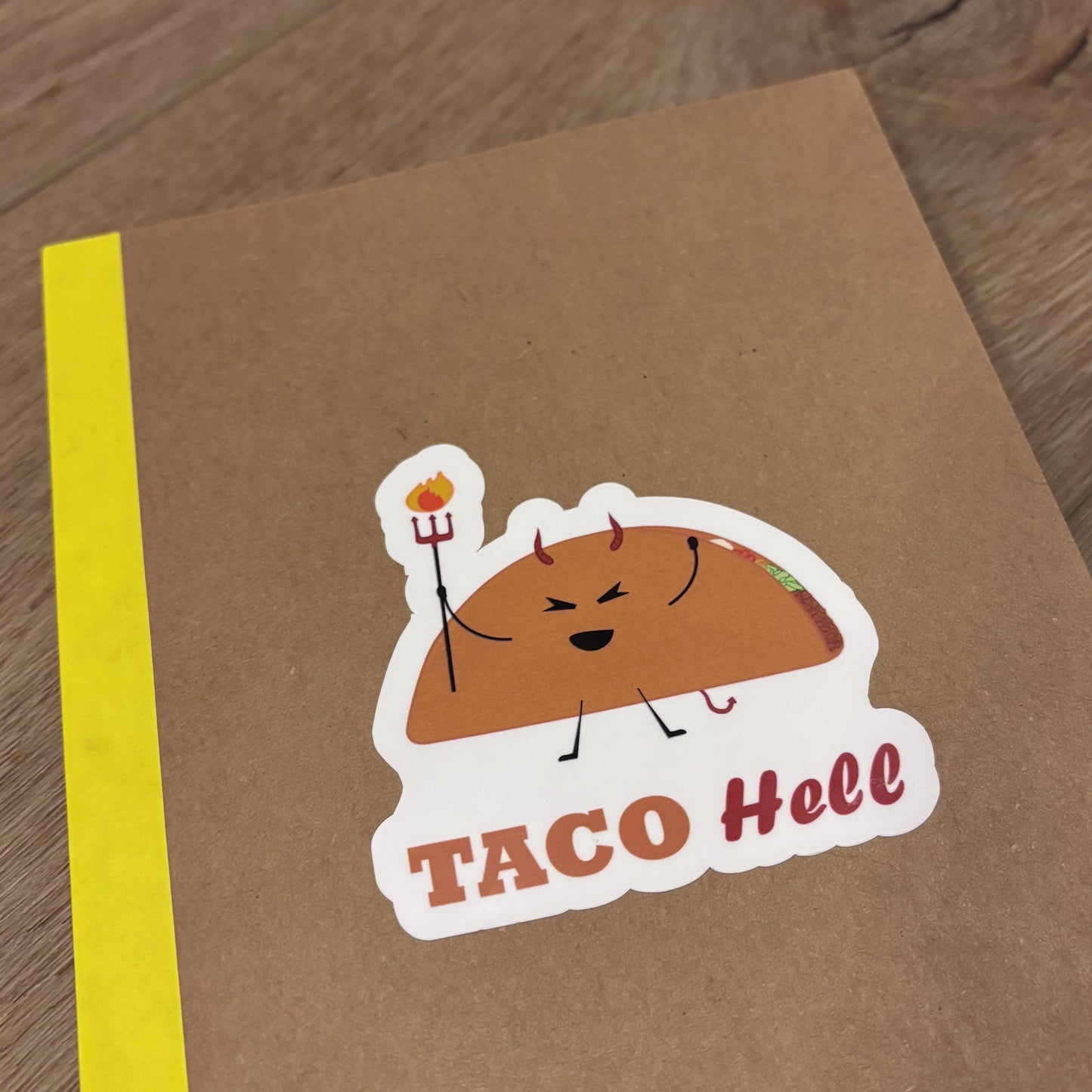 Taco Hell Sticker | Waterproof Decal for Laptop, Waterbottle, Notebook | Food Pun | Taco Bell