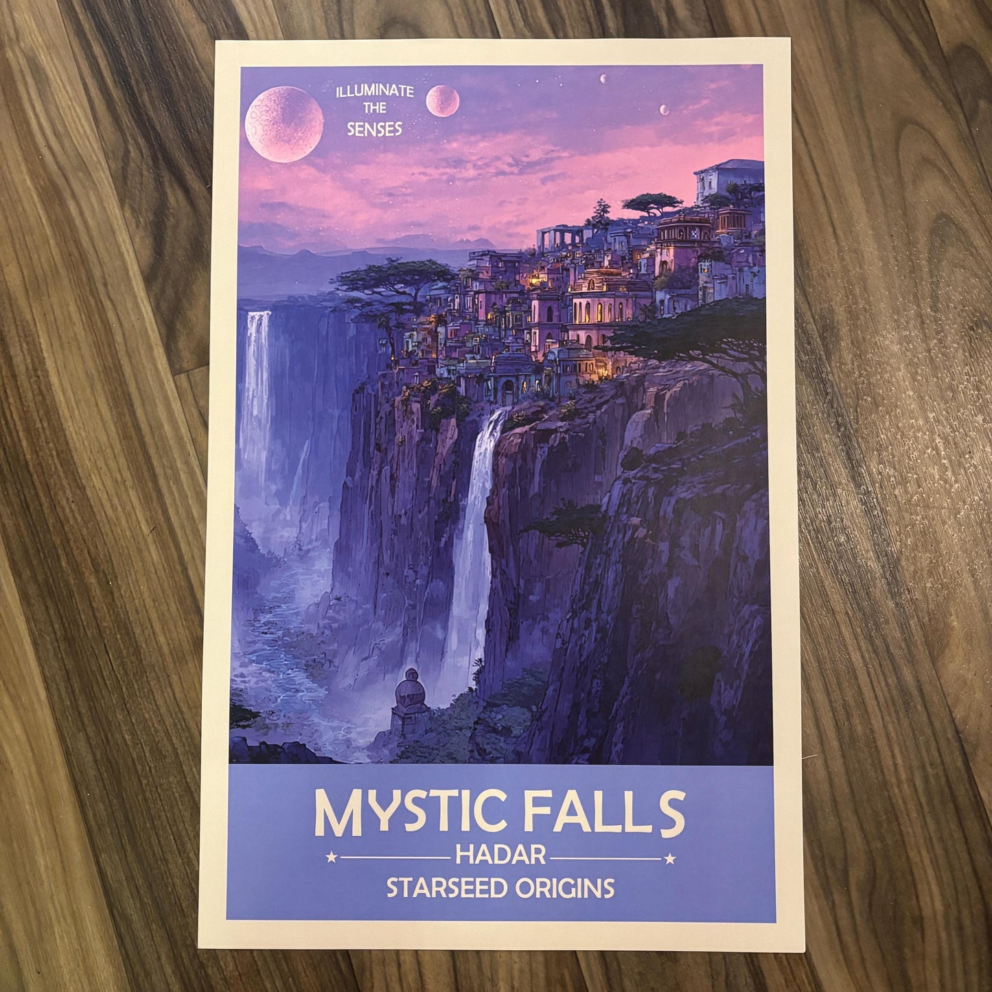 Hadarian Starseed Mystic Falls Art Print | Retro Futuristic Space Poster