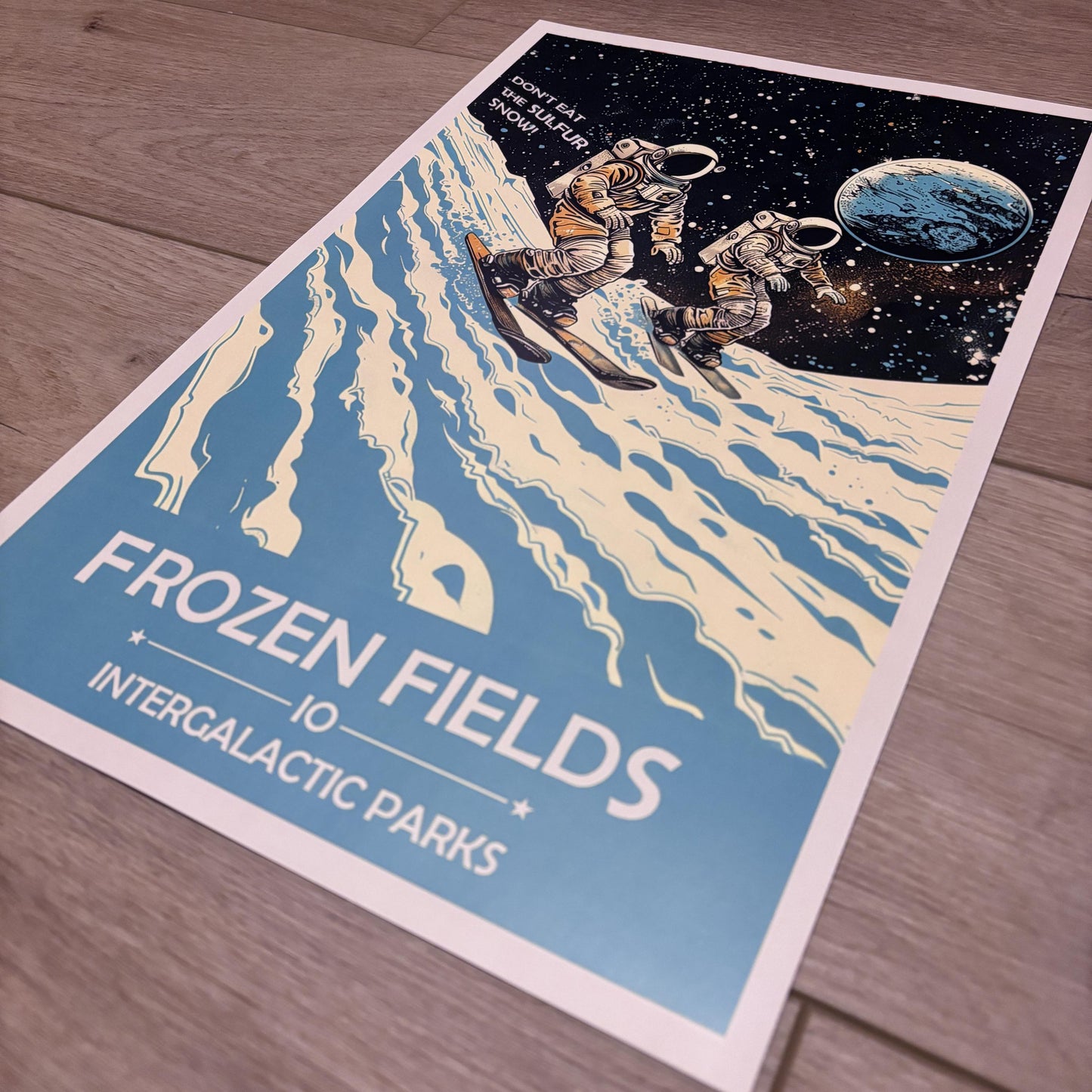 Frozen Fields of Io Art Print | Collectible Retro Futuristic Space Wall Art | NASA Poster | Milky Way Galaxy | Sol Solar System
