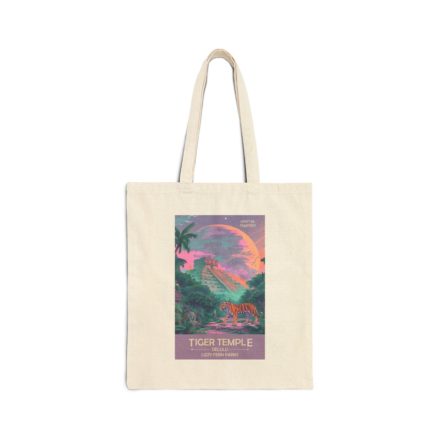 Tiger Temple Tote | Reusable Cotton Canvas Bag