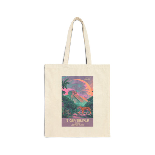 Tiger Temple Tote | Reusable Cotton Canvas Bag