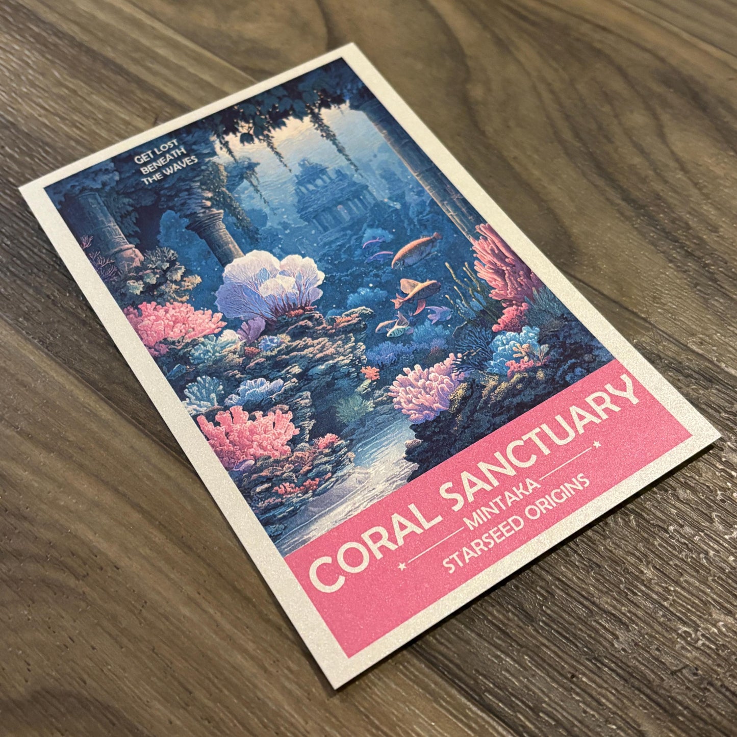 Mintakan Starseed Coral Sanctuary Art Print | Retro Futuristic Space Poster