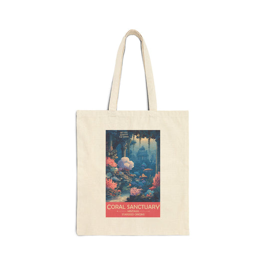 Mintakan Starseed Coral Sanctuary Tote | Reusable Cotton Canvas Bag