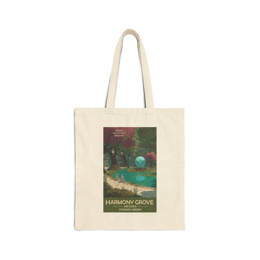Harmony Grove Canvas Tote Bag — Nature Travel Poster Design