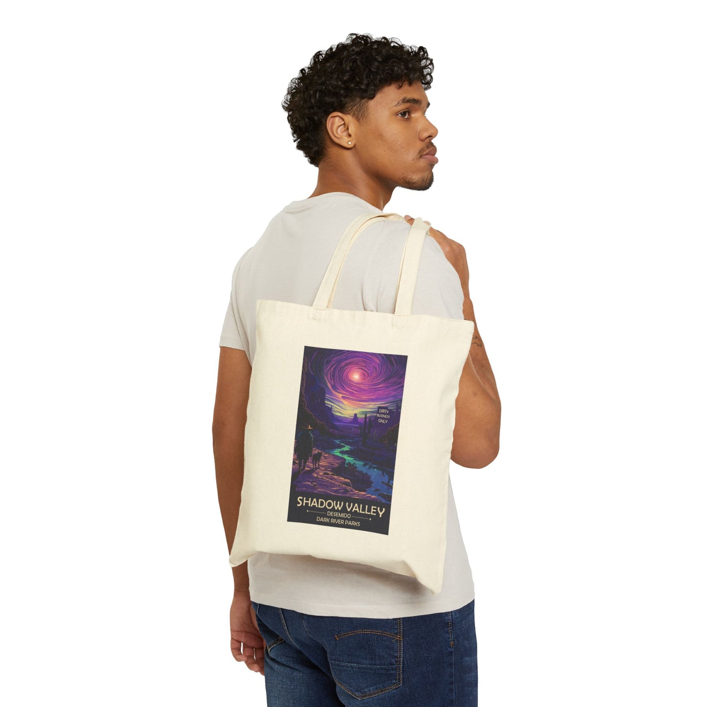 Shadow Valley Tote | Reusable Cotton Canvas Bag | Desert Outlaw