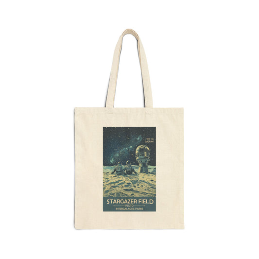 Stargazer Field Canvas Tote Bag — Space Poster Astronaut Moon Market Tote