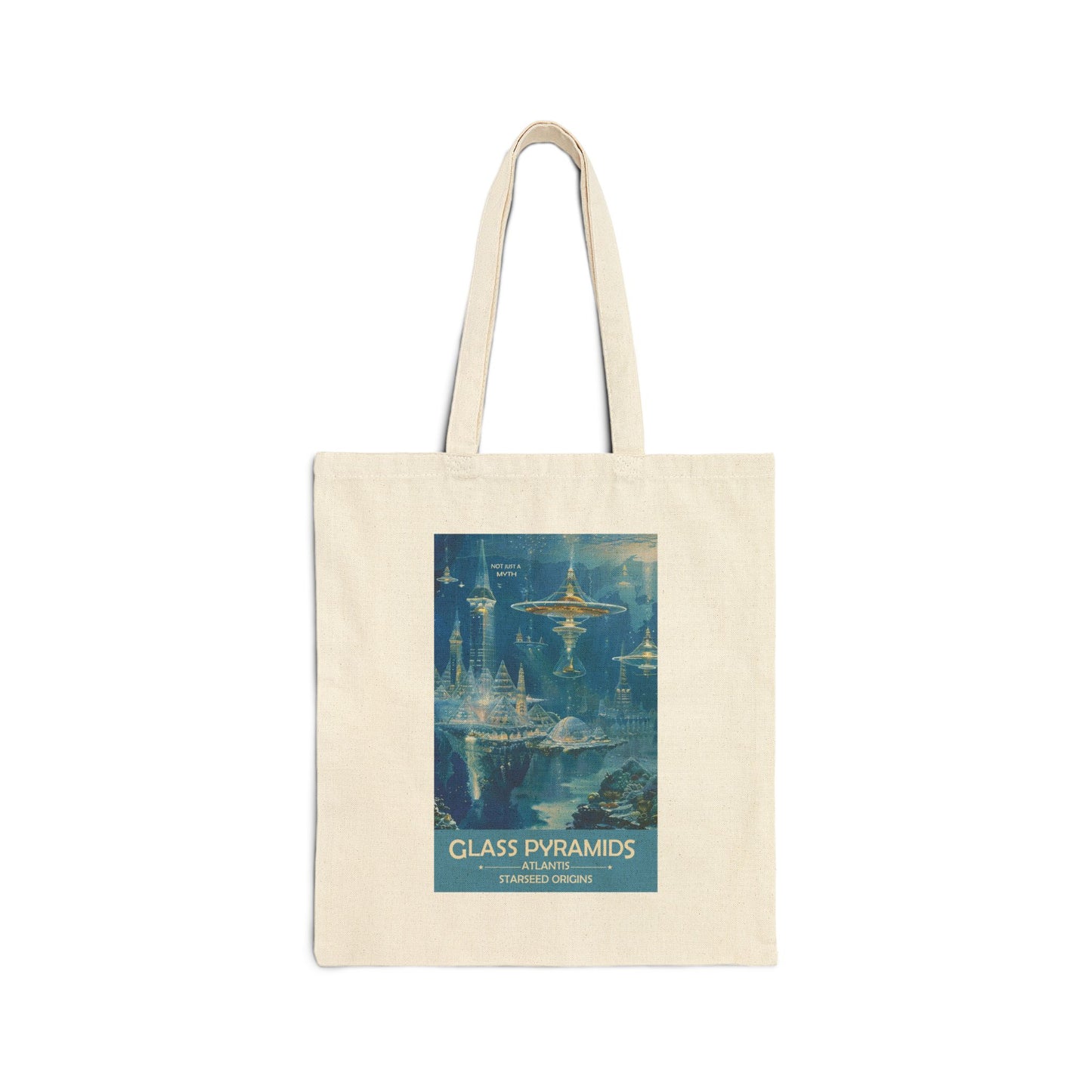 Atlantis Glass Pyramids Tote | Reusable Cotton Canvas Bag