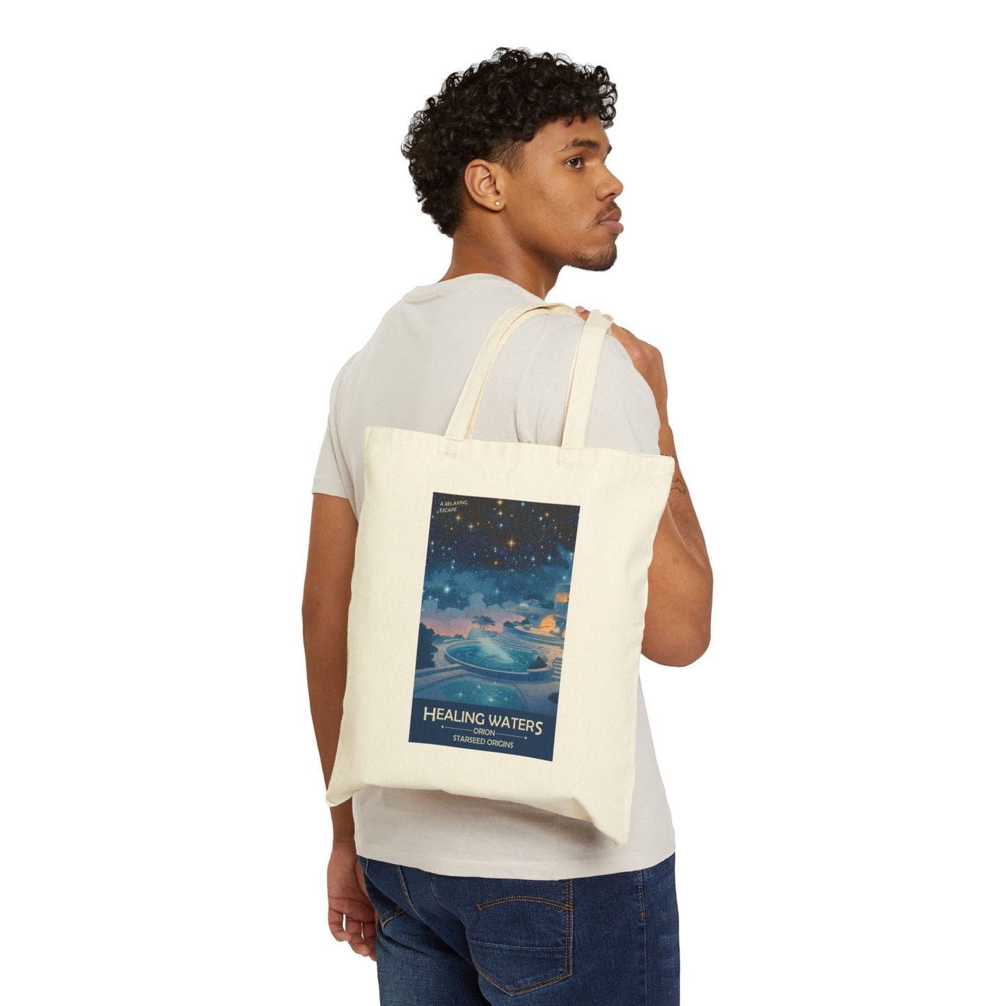 Orion Starseed Healing Waters Tote | Reusable Cotton Canvas Bag