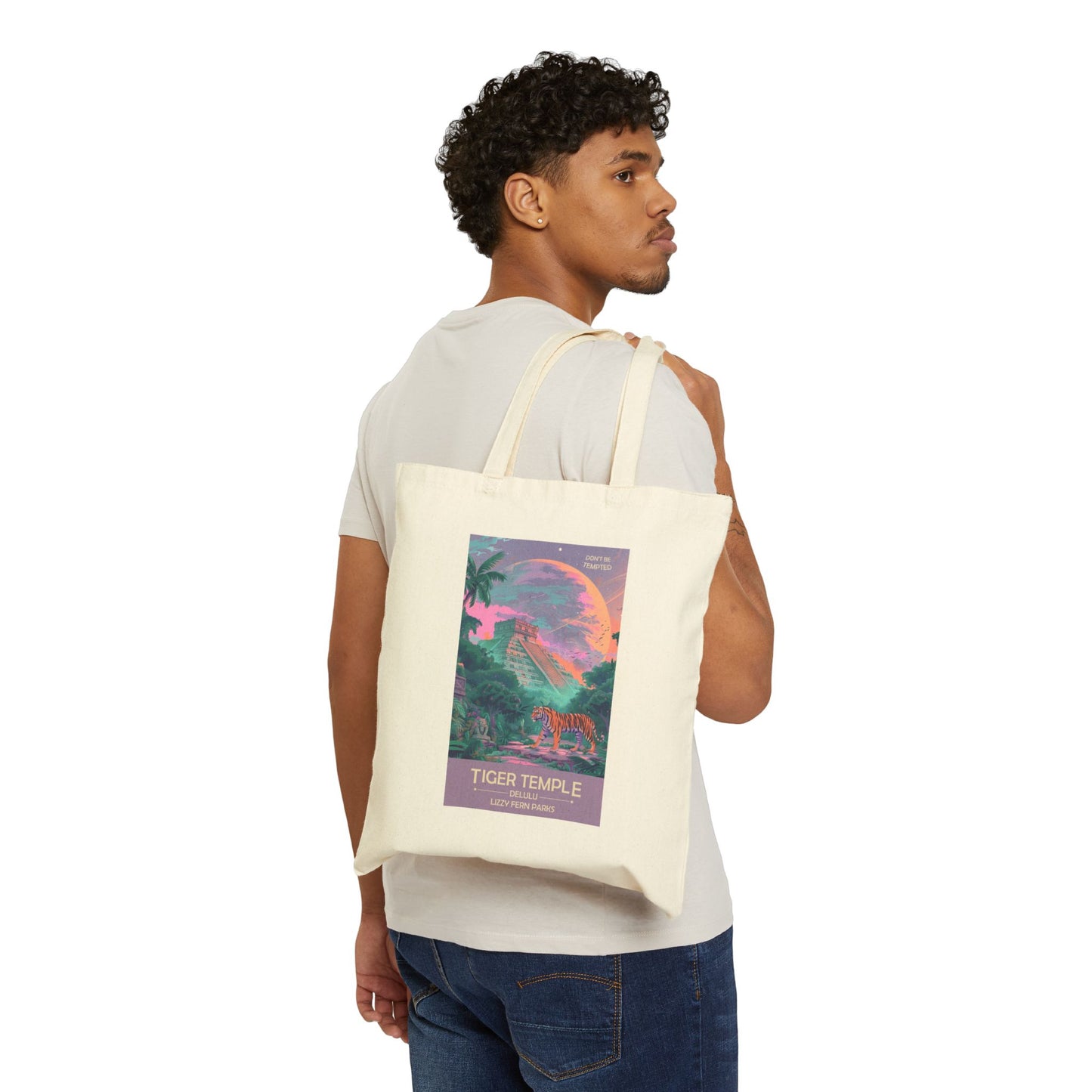 Tiger Temple Tote | Reusable Cotton Canvas Bag
