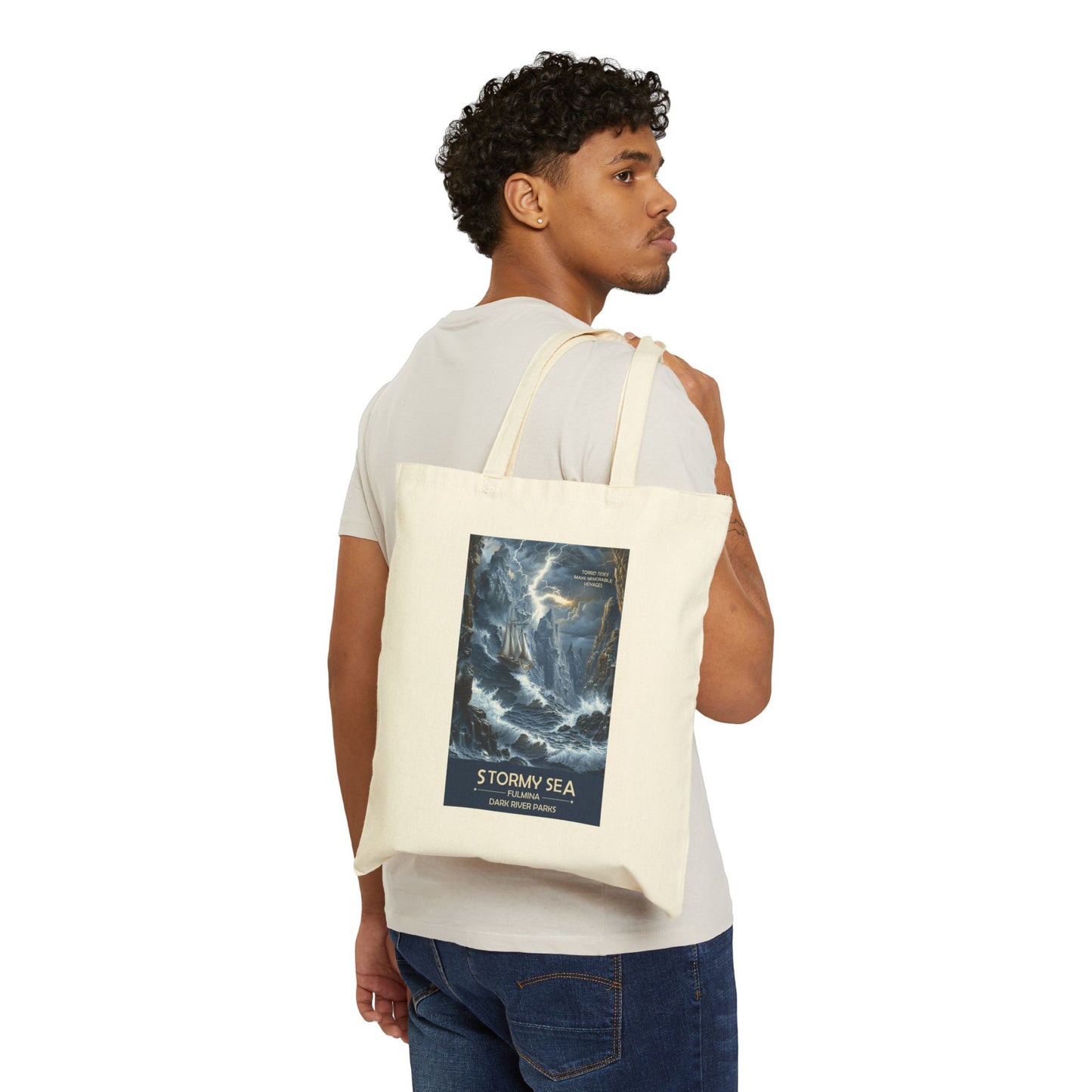 Stormy Sea Tote | Reusable Cotton Canvas Bag | Ship Wreck