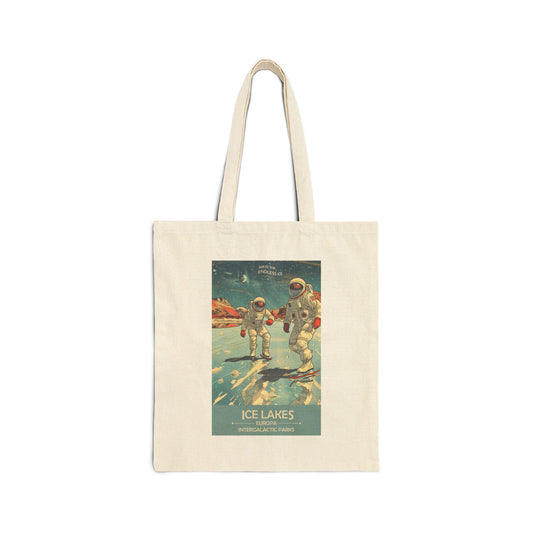 Ice Lakes of Europa Tote | Reusable Cotton Canvas Bag