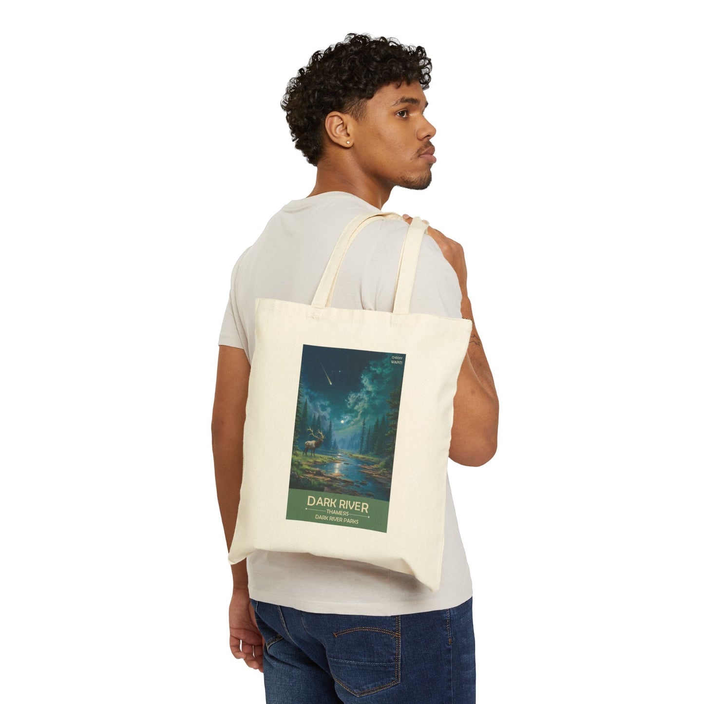Dark River Tote | Reusable Cotton Canvas Bag