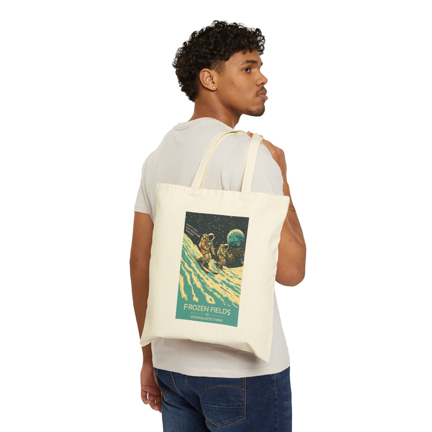 Frozen Fields of Io Tote | Reusable Cotton Canvas Bag