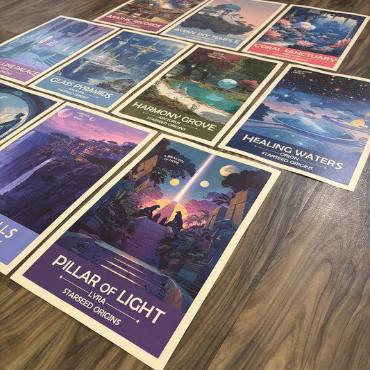 Starseed Origins Prints: Retro Futuristic Space Poster Set of 10