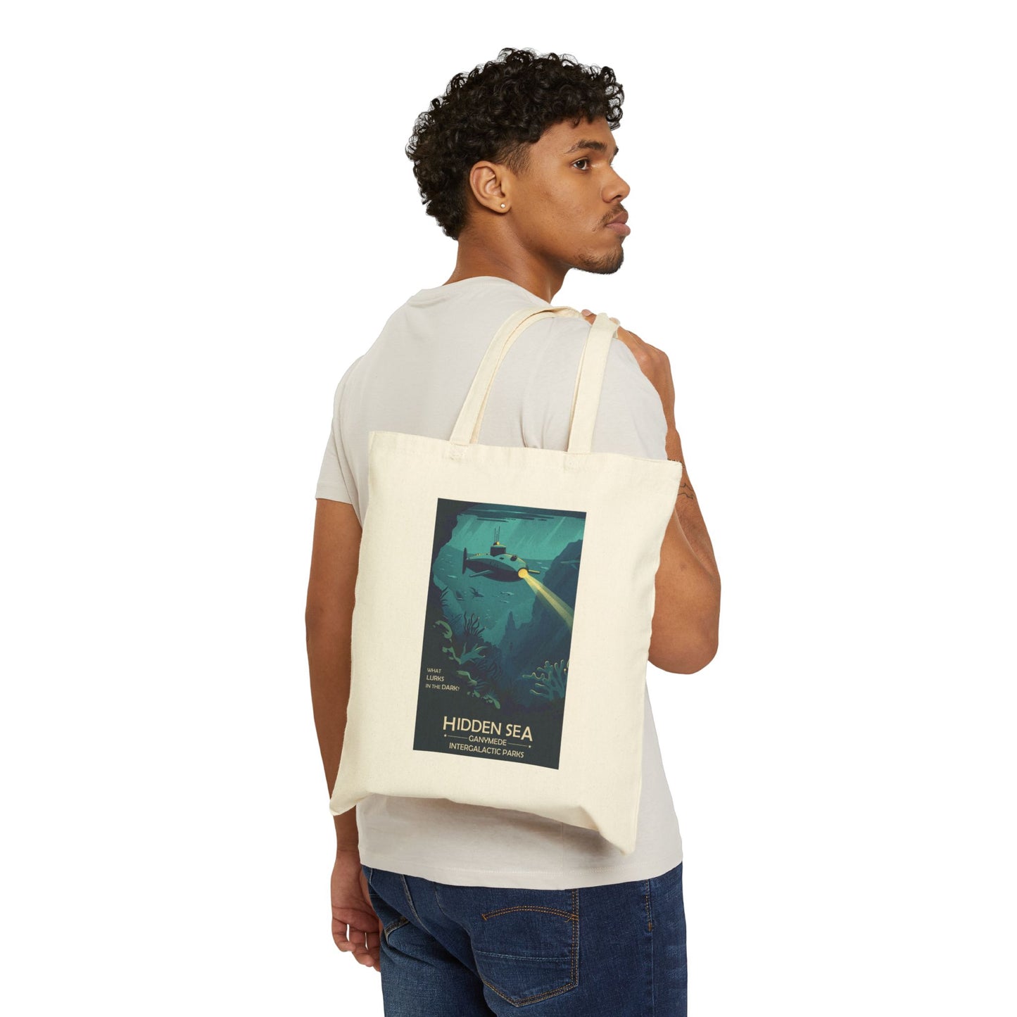Hidden Sea of Ganymede Tote | Reusable Cotton Canvas Bag