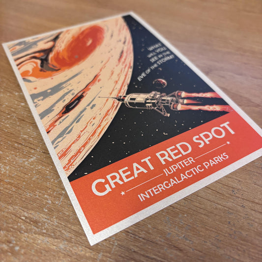 Great Red Spot of Jupiter Art Print | Collectible Retro Futuristic Space Wall Art | NASA Poster | Milky Way Galaxy | Sol Solar System