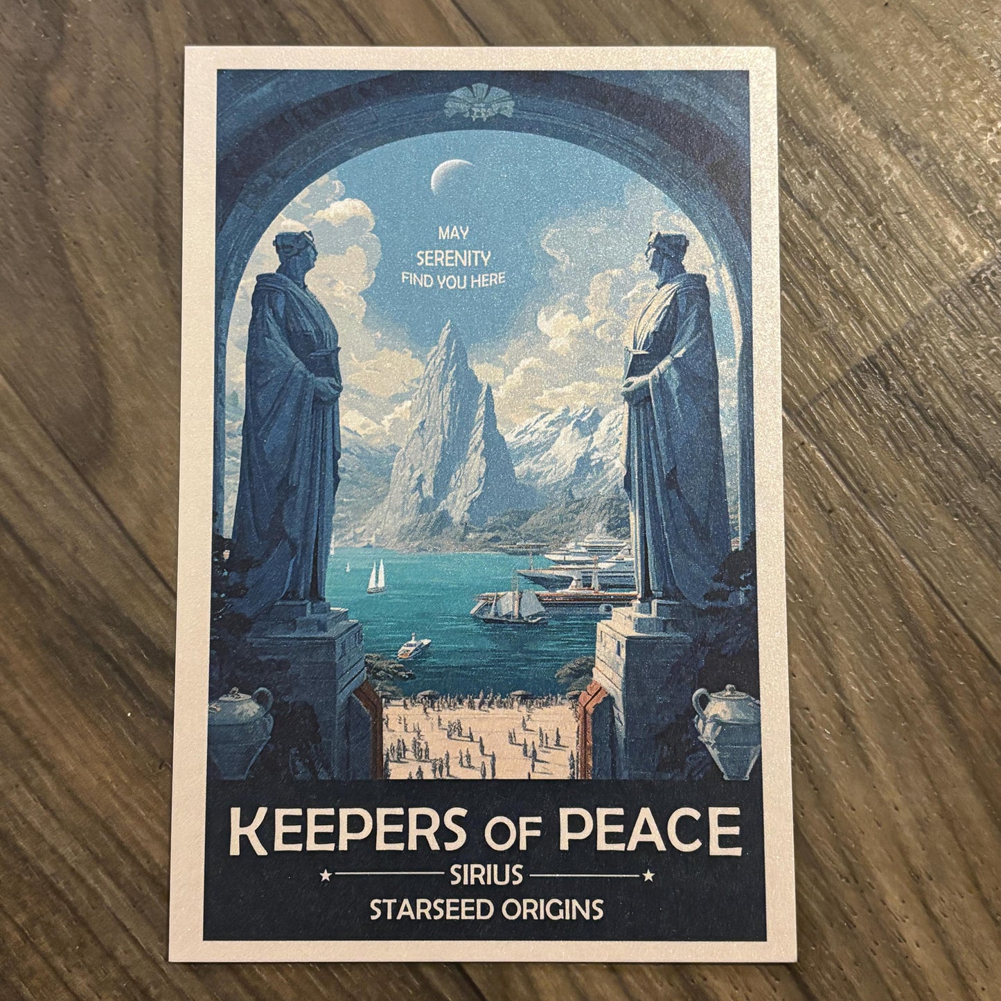 Sirian Starseed Keepers of Peace Art Print | Retro Futuristic Space Poster