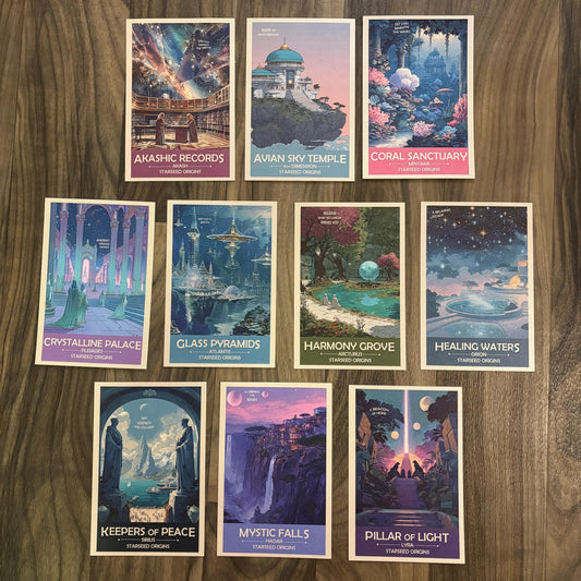 Starseed Origins Prints: Retro Futuristic Space Poster Set of 10