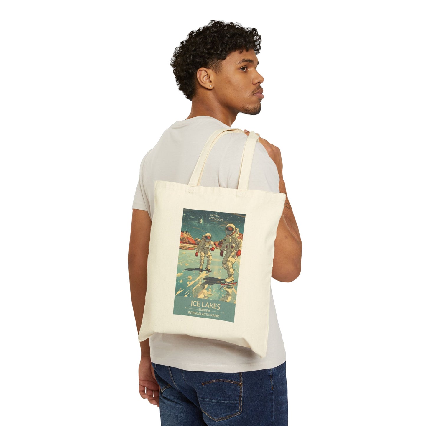 Ice Lakes of Europa Tote | Reusable Cotton Canvas Bag