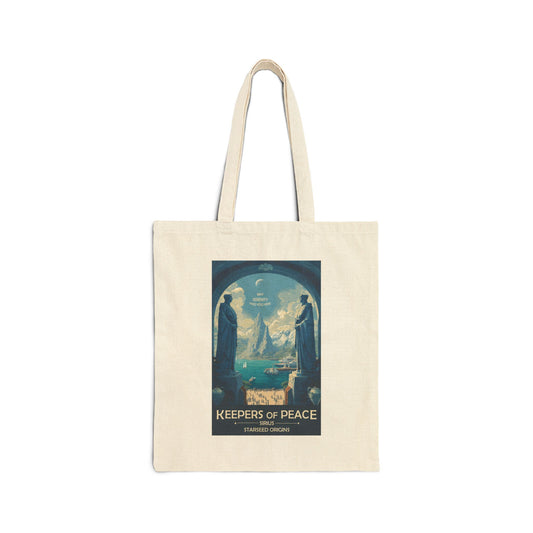 Sirian Starseed Keepers of Peace Tote | Reusable Cotton Canvas Bag
