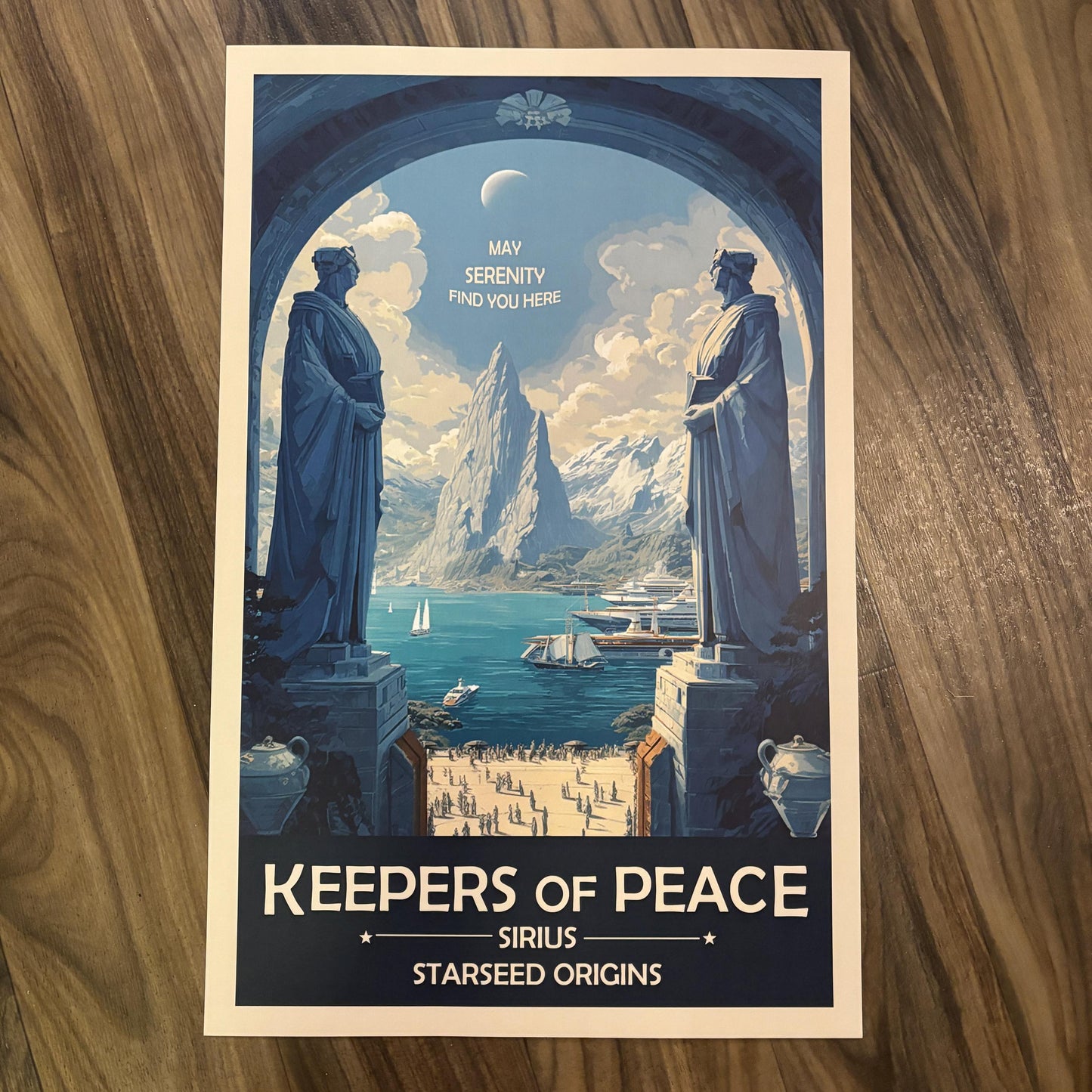 Sirian Starseed Keepers of Peace Art Print | Retro Futuristic Space Poster