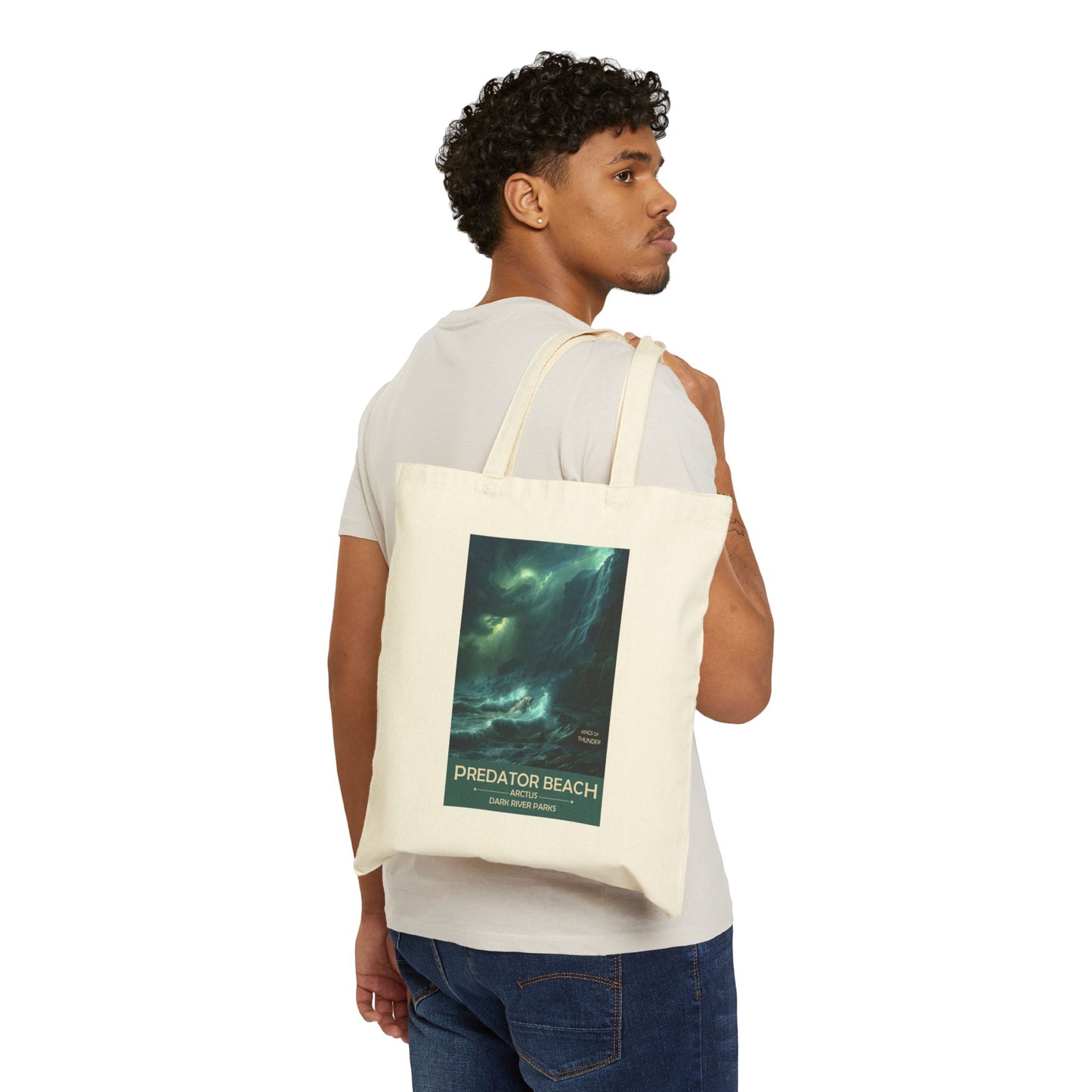 Predator Beach Tote | Reusable Cotton Canvas Bag | Polar Bear