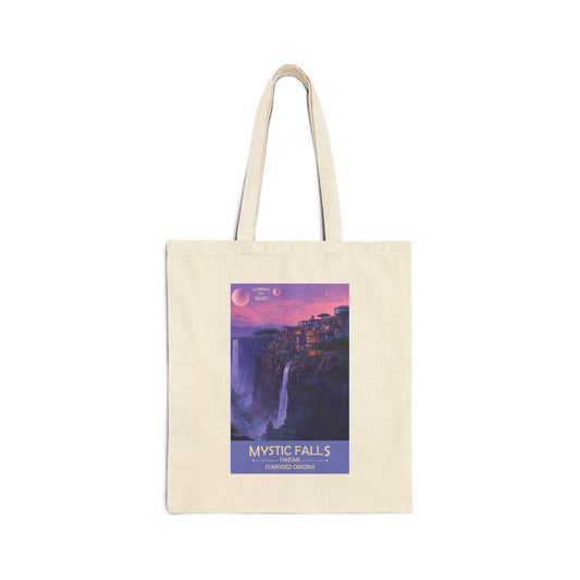 Hadarian Starseed Mystic Falls Tote | Reusable Cotton Canvas Bag