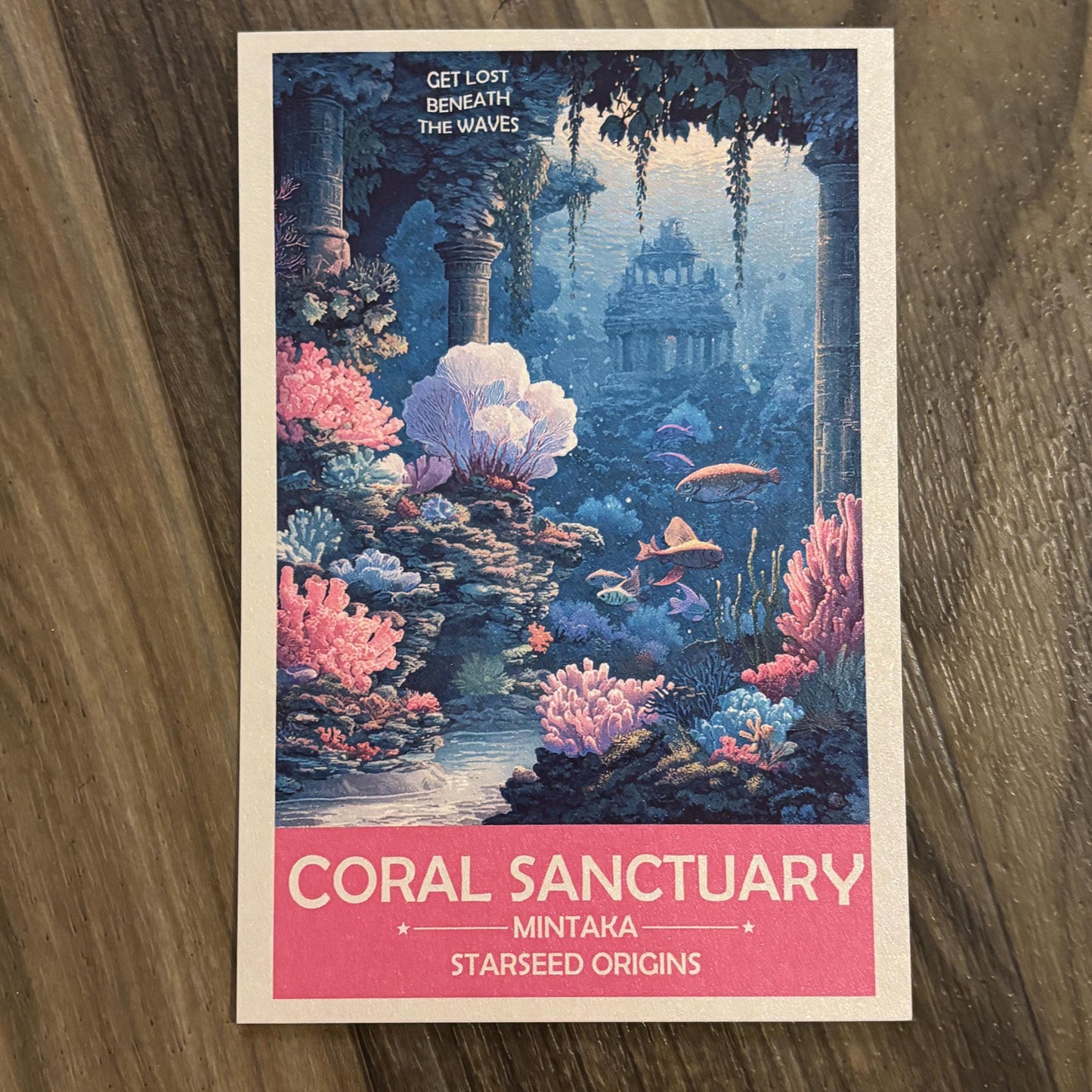 Mintakan Starseed Coral Sanctuary Art Print | Retro Futuristic Space Poster