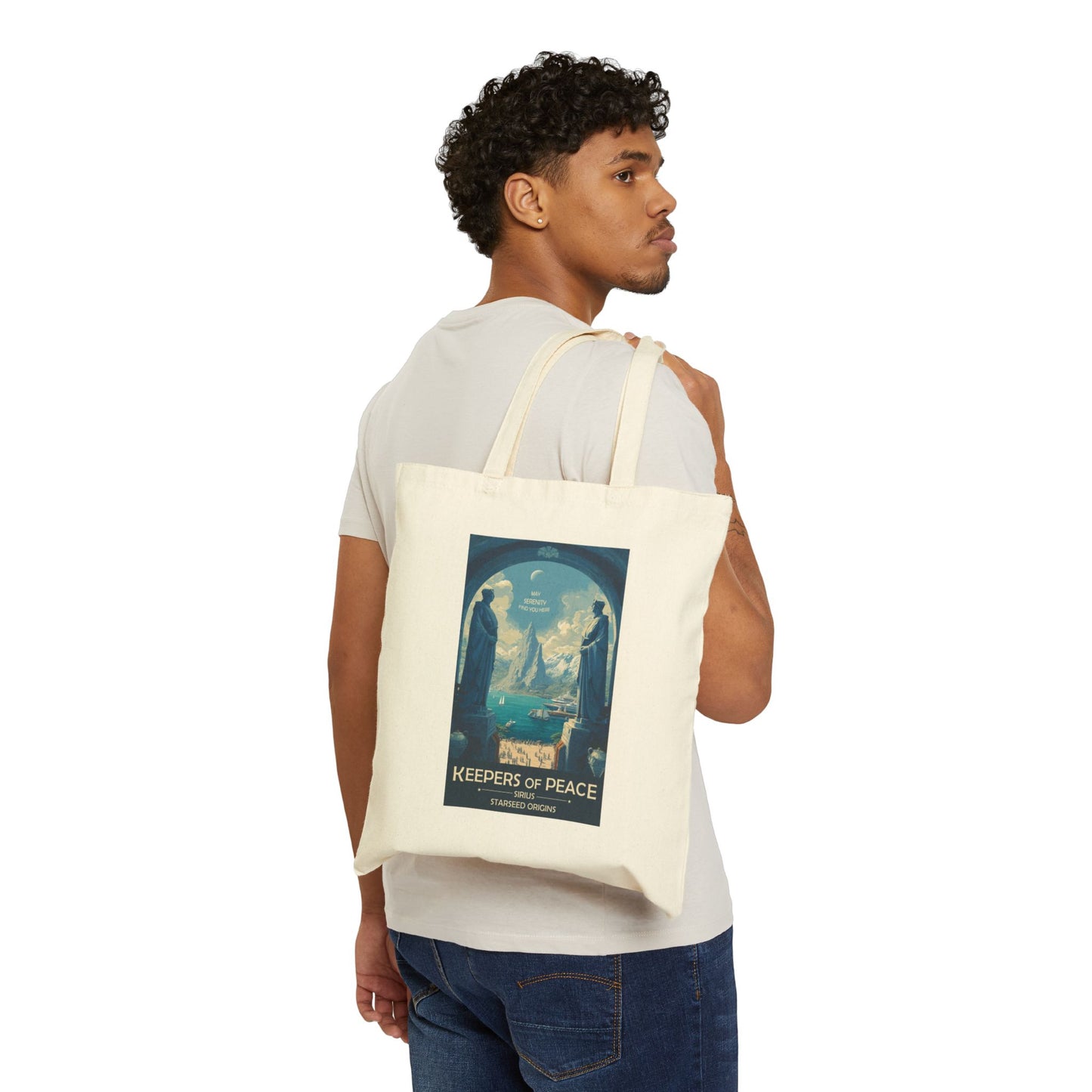 Sirian Starseed Keepers of Peace Tote | Reusable Cotton Canvas Bag