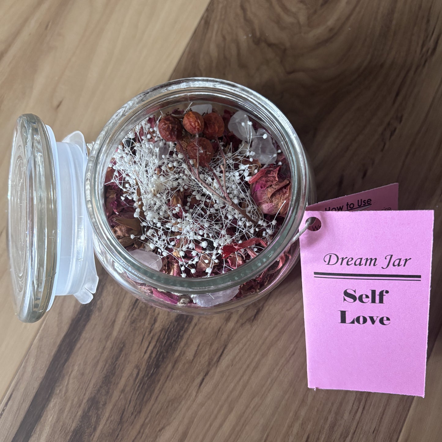 Self-Love Large Dream Jar | Premade Spell Jar | Wish Jar | Manifest Love and Compassion | Heal Emotional Trauma | Attract Healthy Relationships