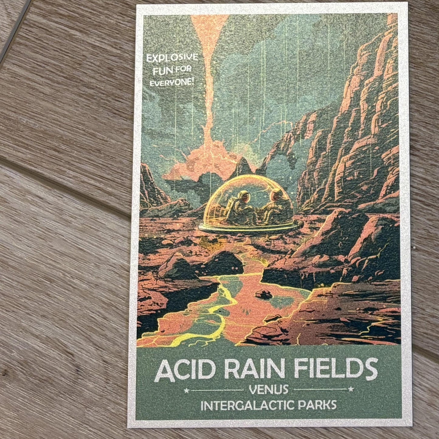 Acid Rain Fields of Venus Art Print | Collectible Retro Futuristic Space Wall Art | NASA Poster | Milky Way Galaxy | Sol Solar System