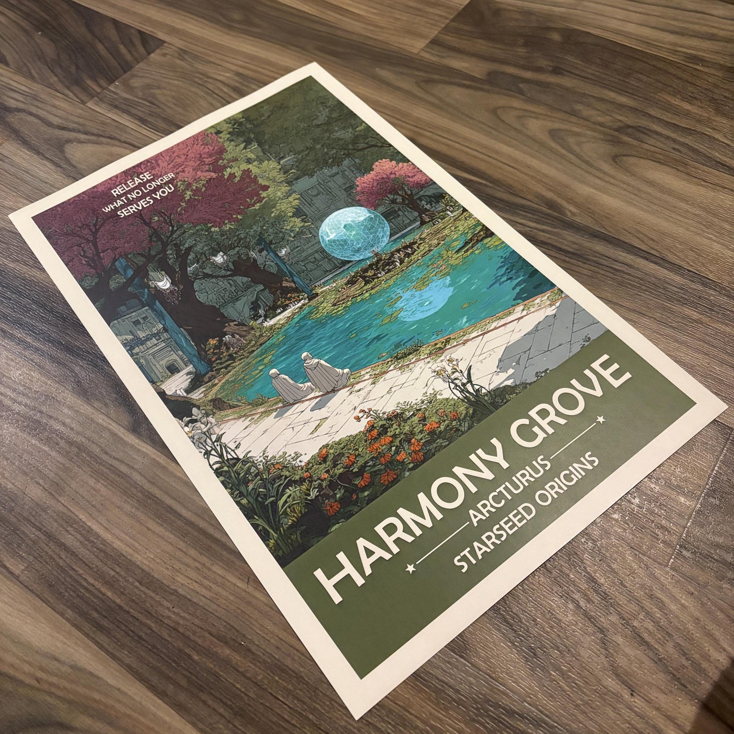 Arcturian Starseed Harmony Grove Art Print | Retro Futuristic Space Poster