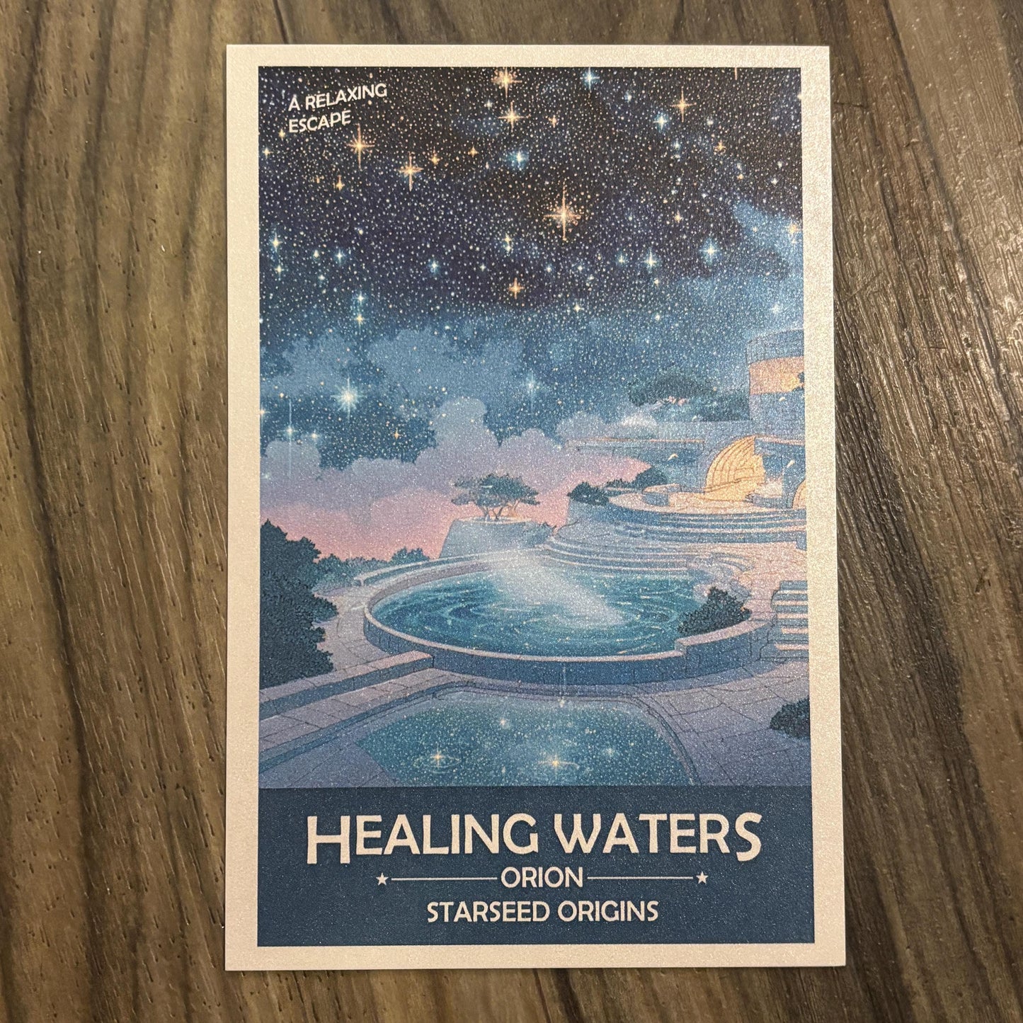 Orion Starseed Healing Waters Art Print | Retro Futuristic Space Poster