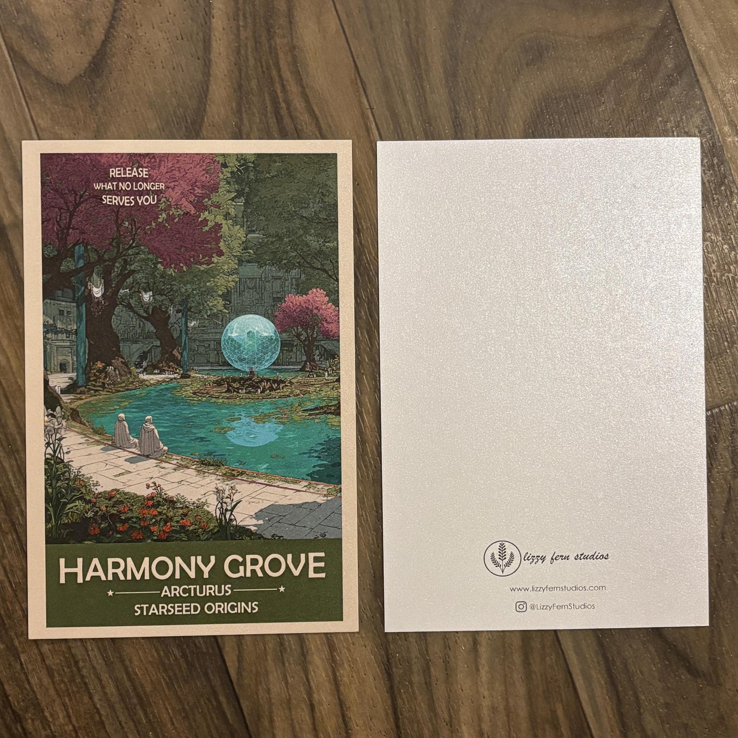 Arcturian Starseed Harmony Grove Art Print | Retro Futuristic Space Poster