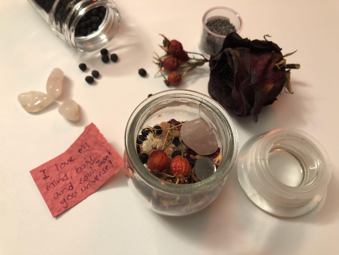 Self Love Spell Jar DIY Kit | Create Your Dream Jar for Attraction & Confidence | Law of Attraction Gift | Manifestation Supplies