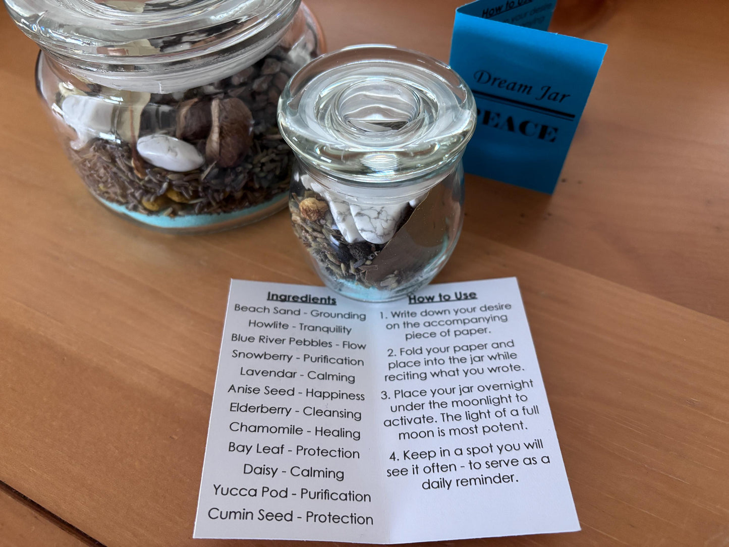 Dream Jar for Peace DIY Kit | Create Your Spell Jar for Serenity & Calm | Law of Attraction Gift | Manifestation Supplies